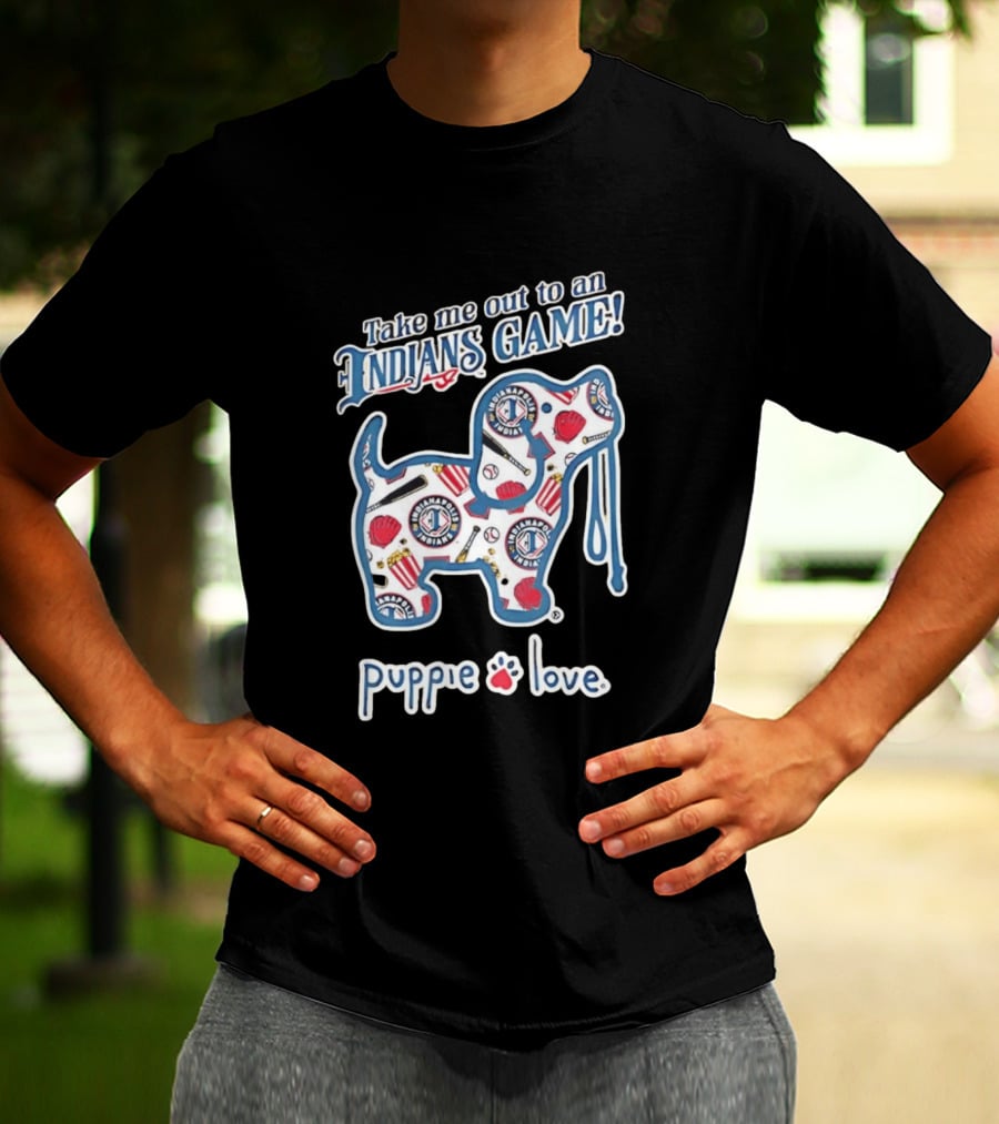 Puppie Love Take Me Out To An Indianapolis Indians Game Fun Baseball Outfit T-Shirt