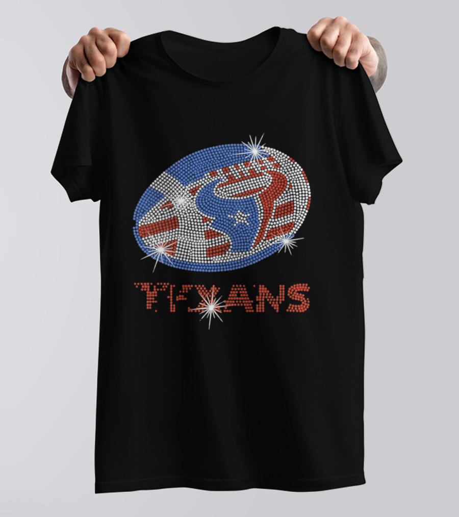Texans Football Rhinestone Sparkle Team T-Shirt