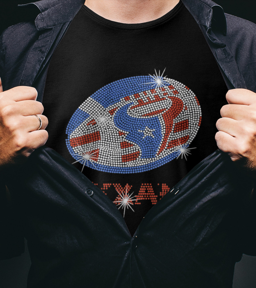 Texans Football Rhinestone Sparkle Team T-Shirt