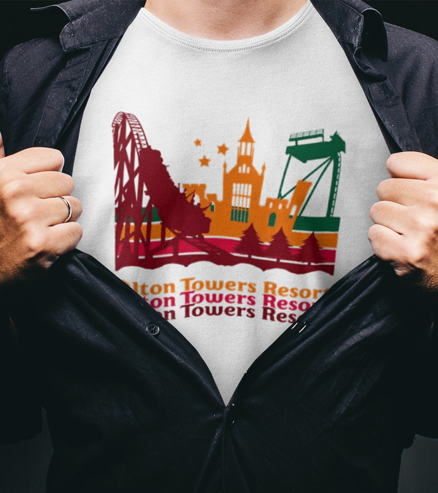Alton Towers Resort Iconic Rides And Castle Attractions T-Shirt