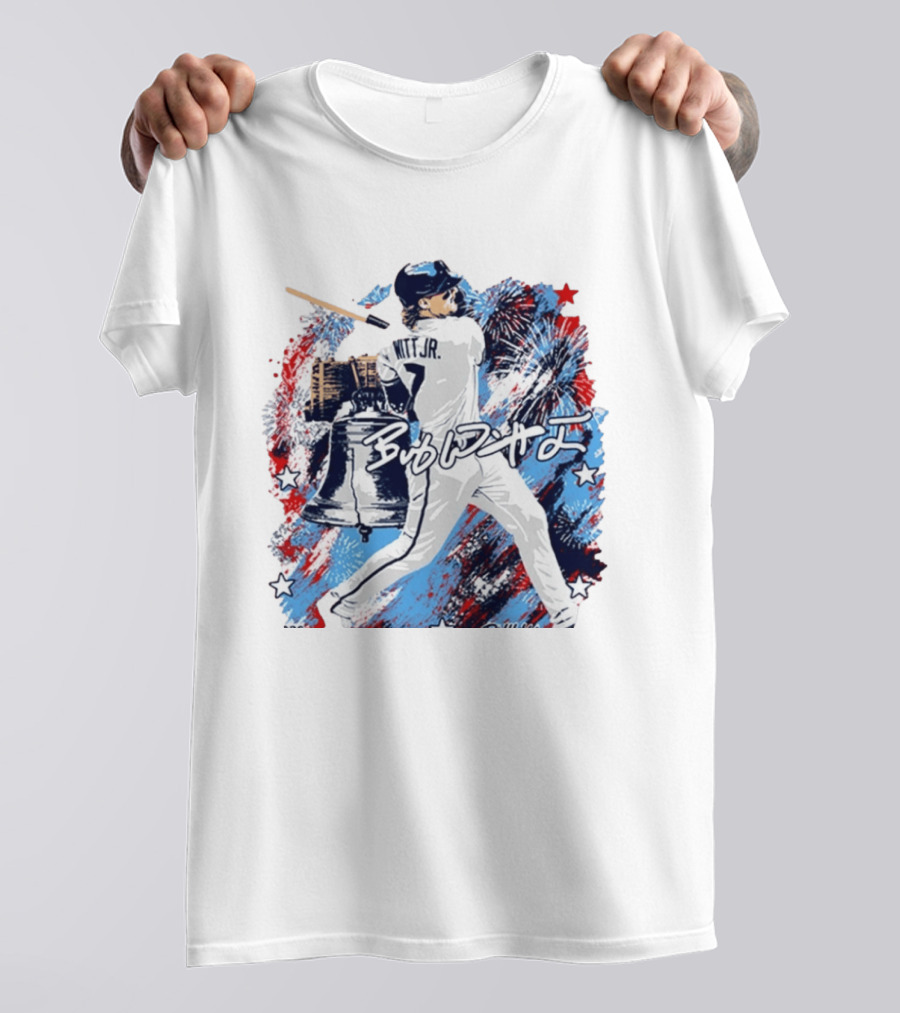 Bobby Witt Jr 2026 Philly Liberty Bell And Fireworks Baseball T-Shirt