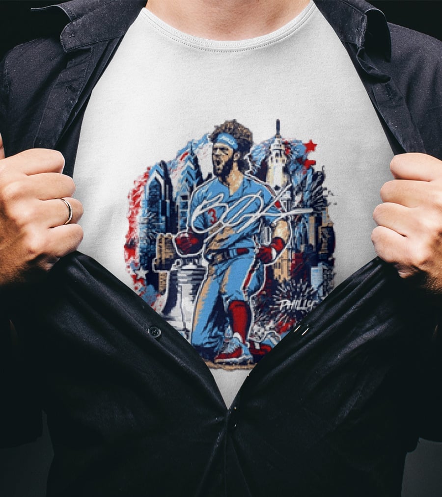 Bryce Harper Philly Skyline Liberty Bell Phillies 2026 All Star Game T-Shirt