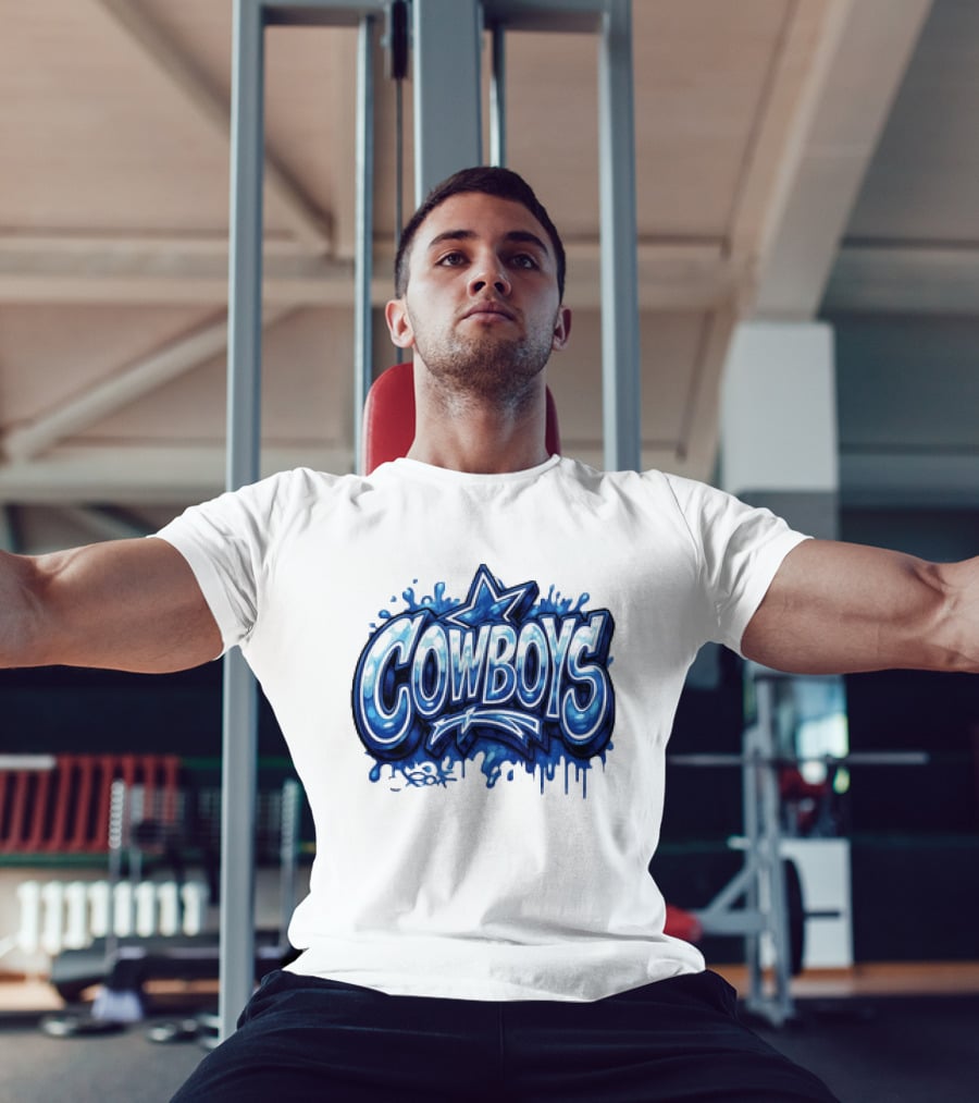 Dallas Cowboys Graffiti Style With Star And Blue Drips T-Shirt
