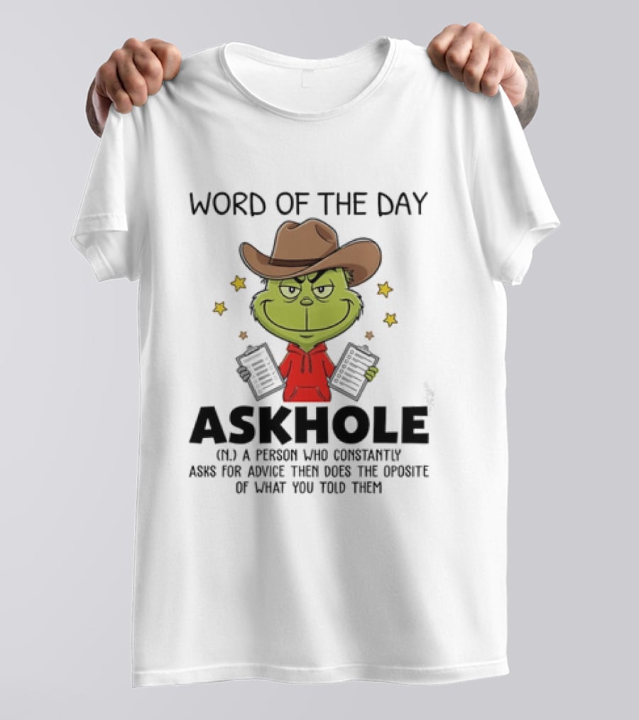Grinch Word Of The Day Askhole Definition T-Shirt