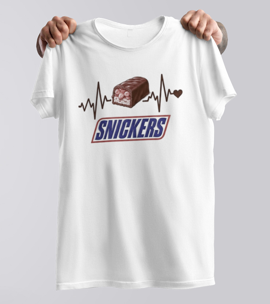 Heartbeat Snickers Addiction Lovers T-Shirt