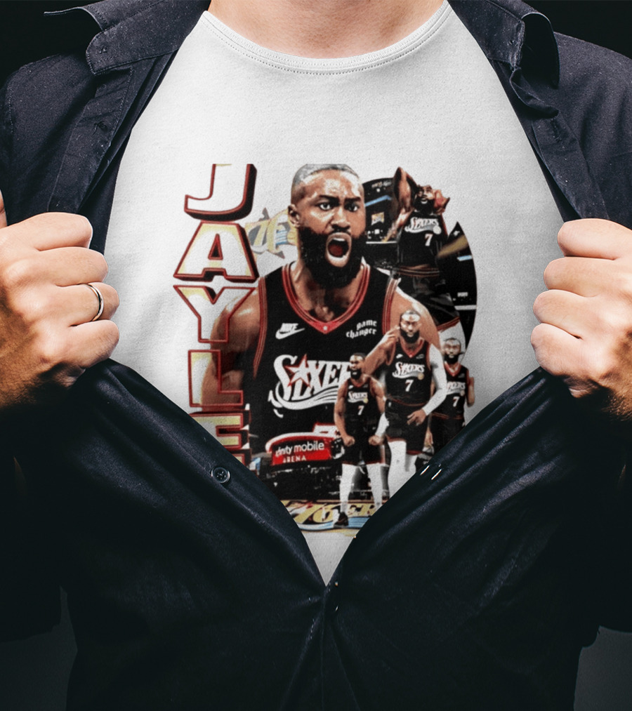 Jaylen Brown Nike 76ers Number 7 Bootleg Collage T-Shirt