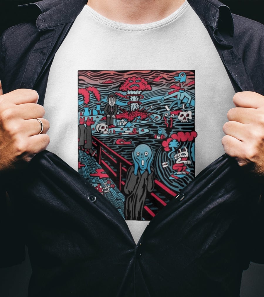 The American Scream Killer Acid Psychedelic Surrealist Edvard Munch Mashup T-Shirt