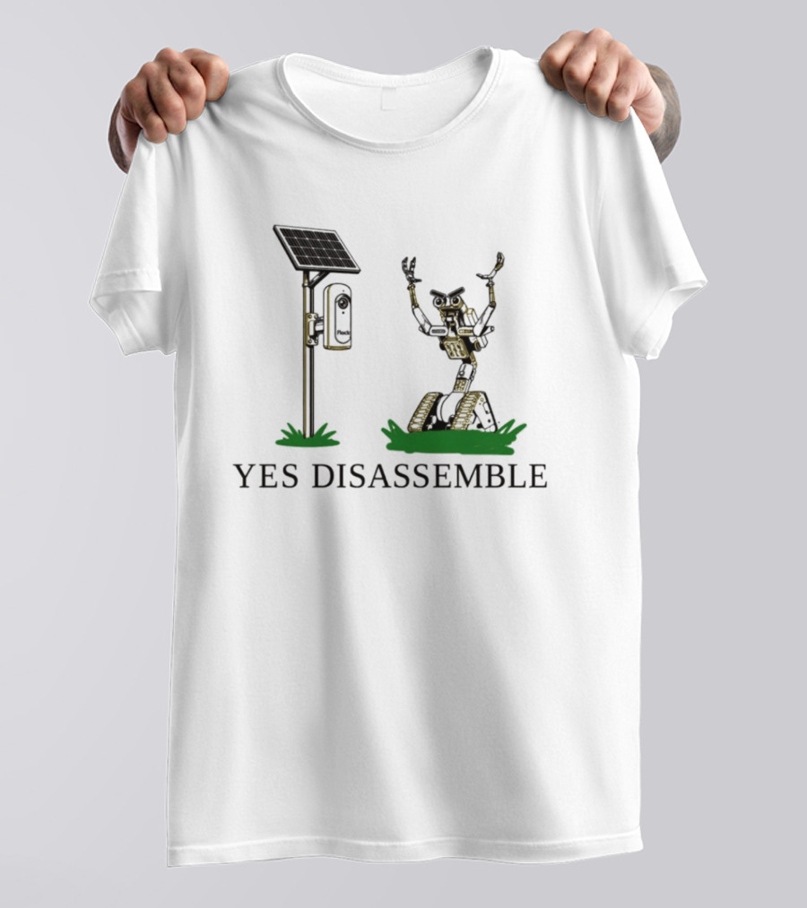 Johnny Five Yes Disassemble Robot Short Circuit Solar Panel T-Shirt