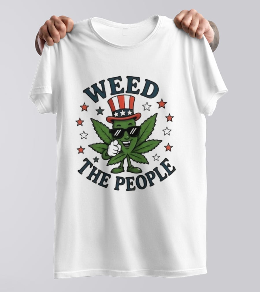 Weed The People Cannabis Uncle Sam Patriotic Leaf Stars T-Shirt