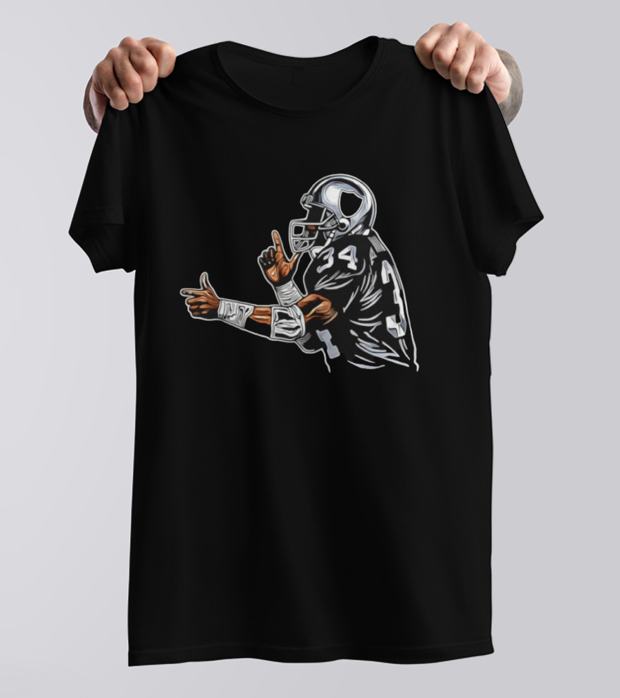 Bo Jackson 34 Las Vegas Raiders Finger Gun Celebration T-Shirt