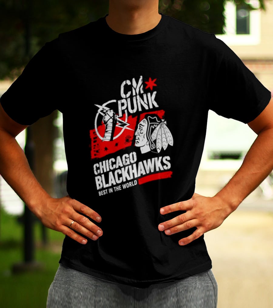 CM Punk Chicago Blackhawks Best In The World T-Shirt