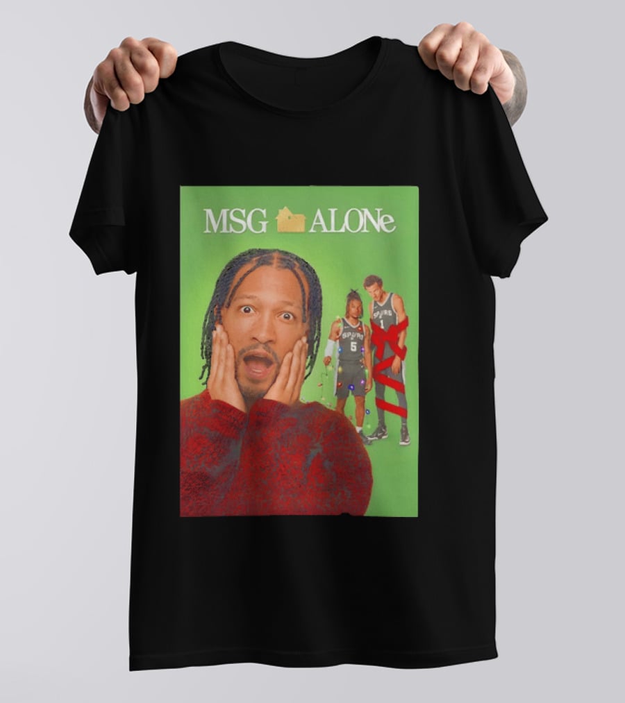 MSG ALONe Jalen Brunson Victor Wembanyama New York Knicks Home Alone NBA Basketball Spurs T-Shirt