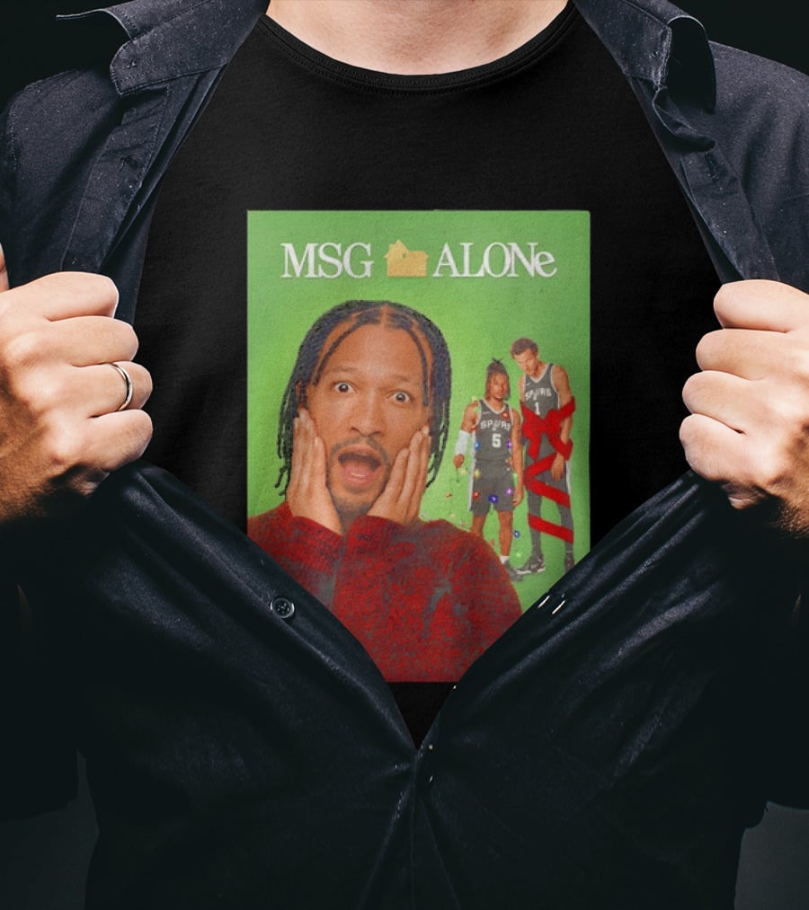 MSG ALONe Jalen Brunson Victor Wembanyama New York Knicks Home Alone NBA Basketball Spurs T-Shirt