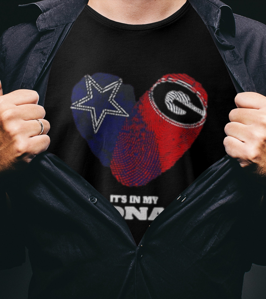 Dallas Cowboys Georgia Bulldogs Heart It's In My DNA T-Shirt