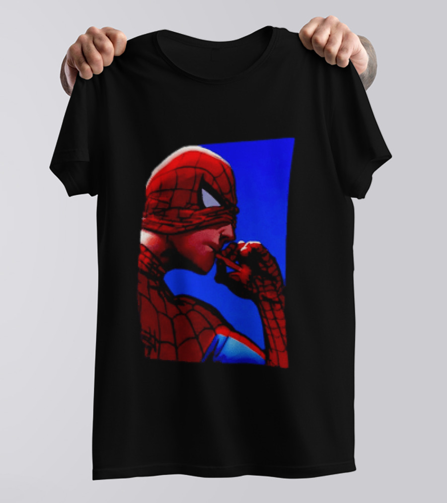 Spider Man Smoking Reaction Meme Awkward Superhero T-Shirt
