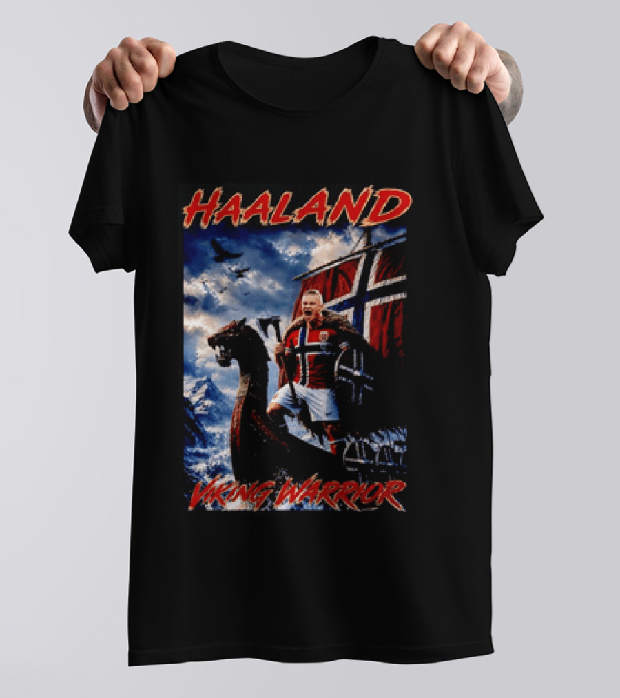 Haaland Viking Warrior Norway Football Nordic Pride T-Shirt