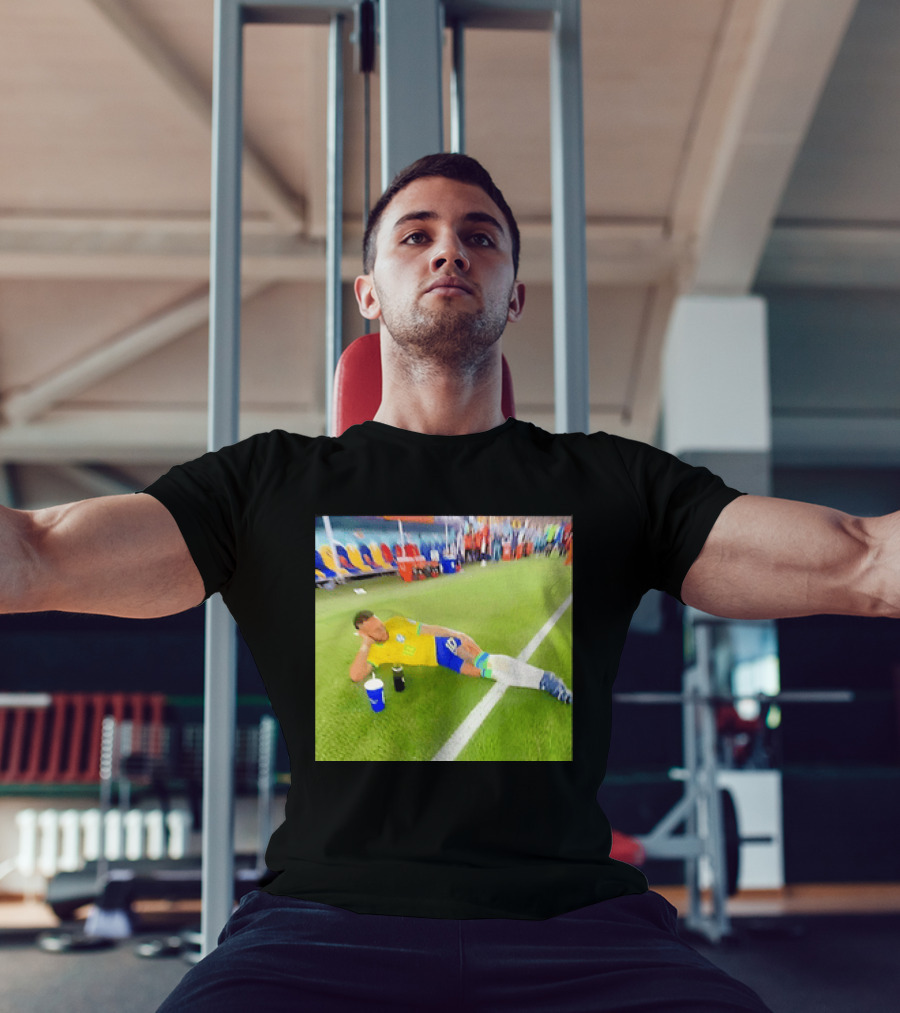 Neymar Jr Brazil Number 10 Relaxing Pitch Meme Iconic Soccer Moment T-Shirt