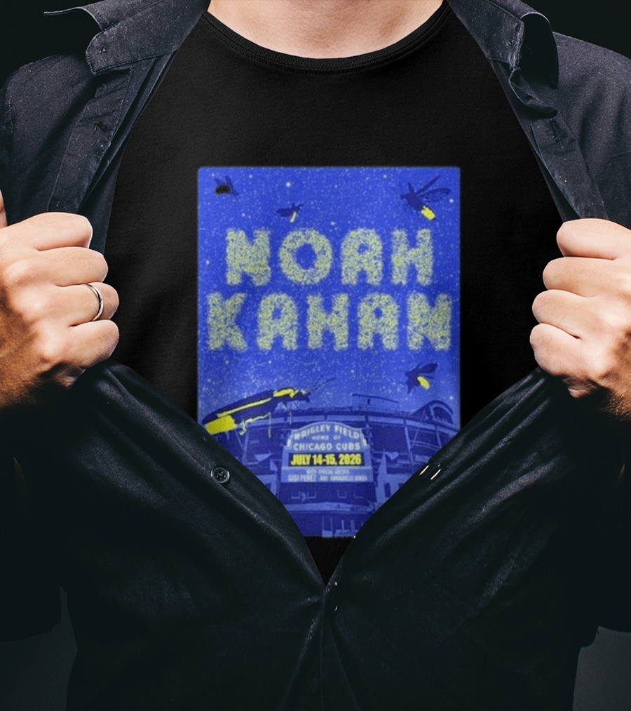 Noah Kahan Live At Wrigley Field Chicago Cubs July 14 15 2026 Event T-Shirt