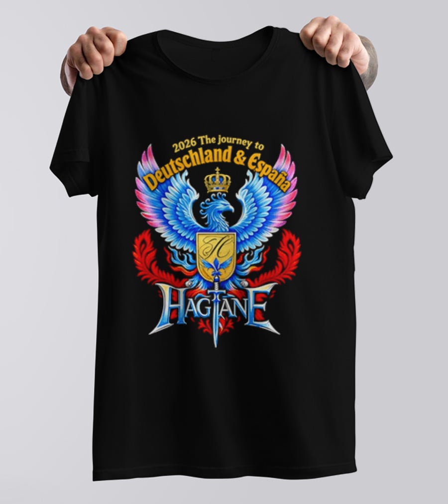 2026 The Journey To Deutschland And España Hagiane Crest Emblem With Crowned Phoenix T-Shirt