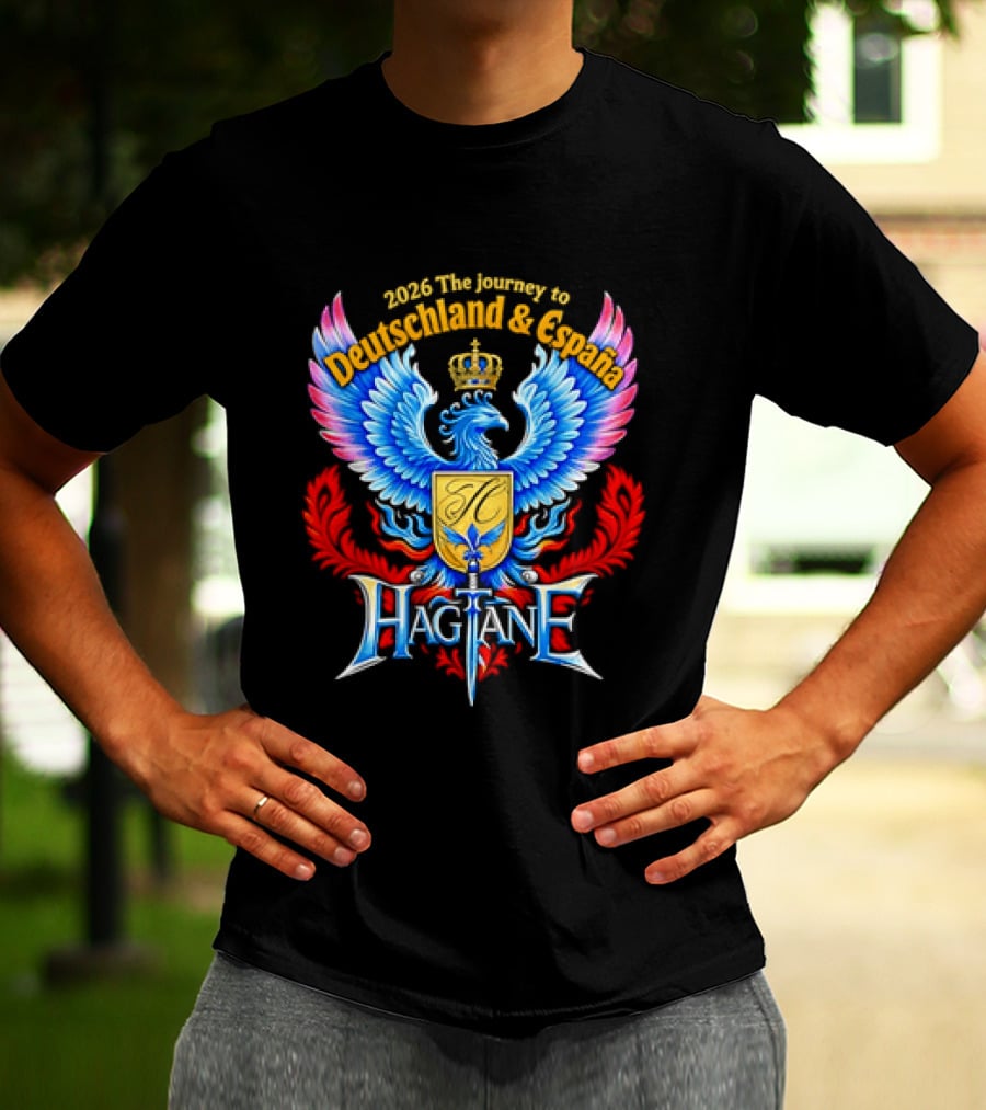 2026 The Journey To Deutschland And España Hagiane Crest Emblem With Crowned Phoenix T-Shirt