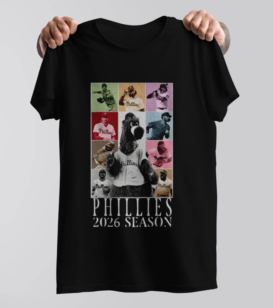 Phillies 2026 Season Phillie Phanatic And Philadelphia Phillies Players T-Shirt