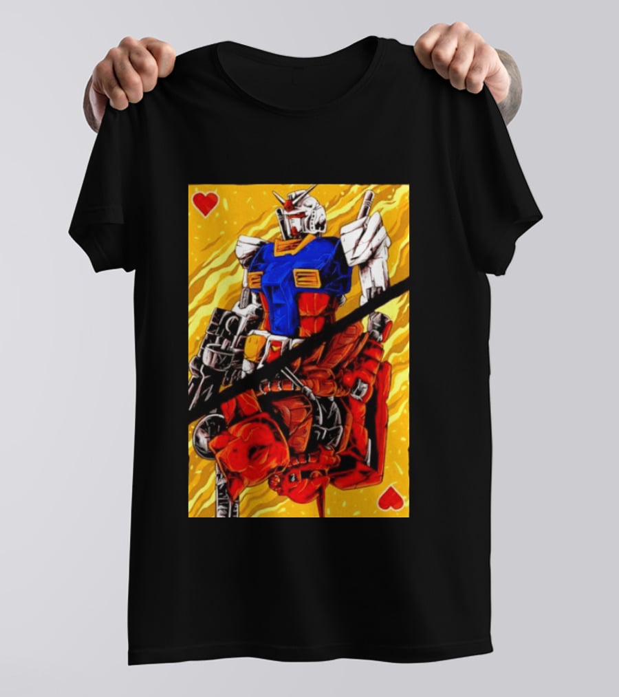 RX 78 2 Gundam Mobile Suit King Of Hearts Playing Card T-Shirt