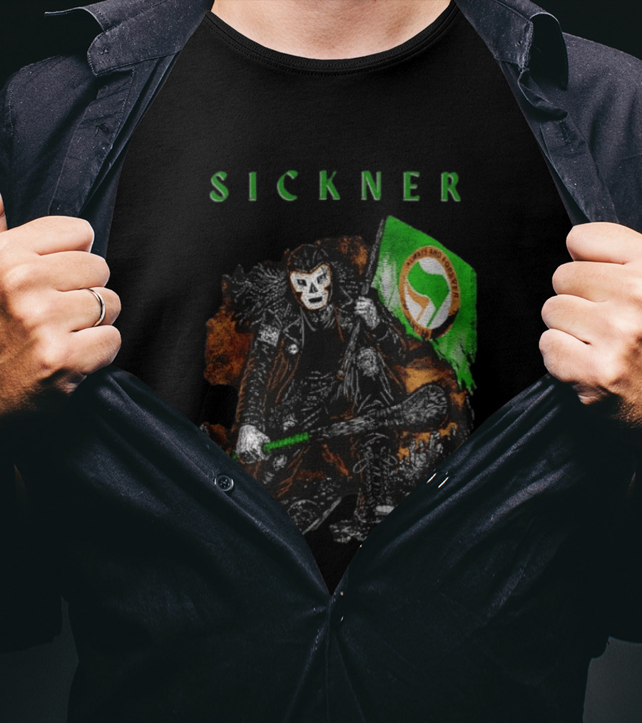Sickner Mask Warrior Always And Forever Antifascist Hurling Stick T-Shirt