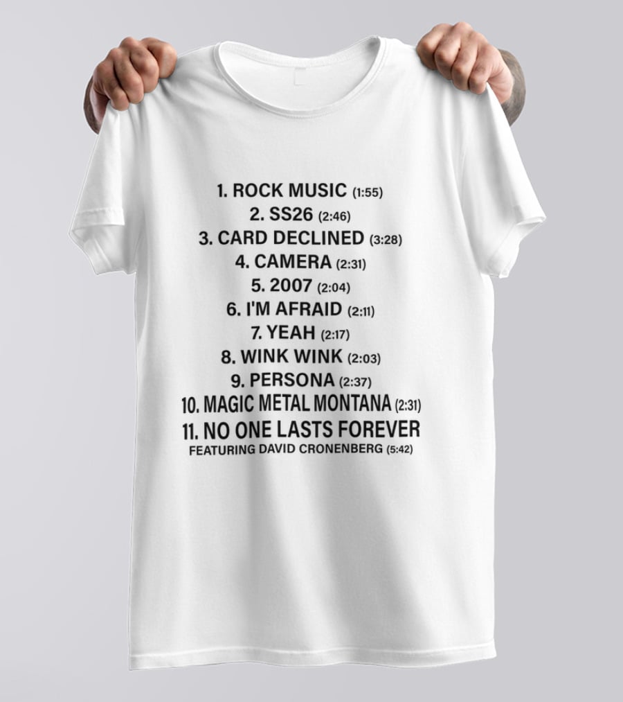 2026 Charli Music Fashion Rock Card Declined Camera Persona Tracklist T-Shirt