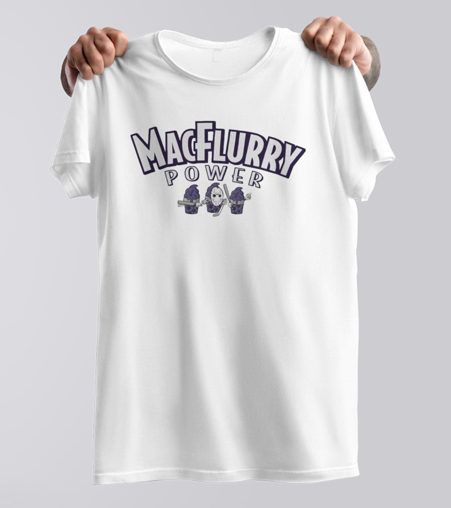 MacFlurry Power Jason Voorhees Hockey Mashup Ice Cream T-Shirt