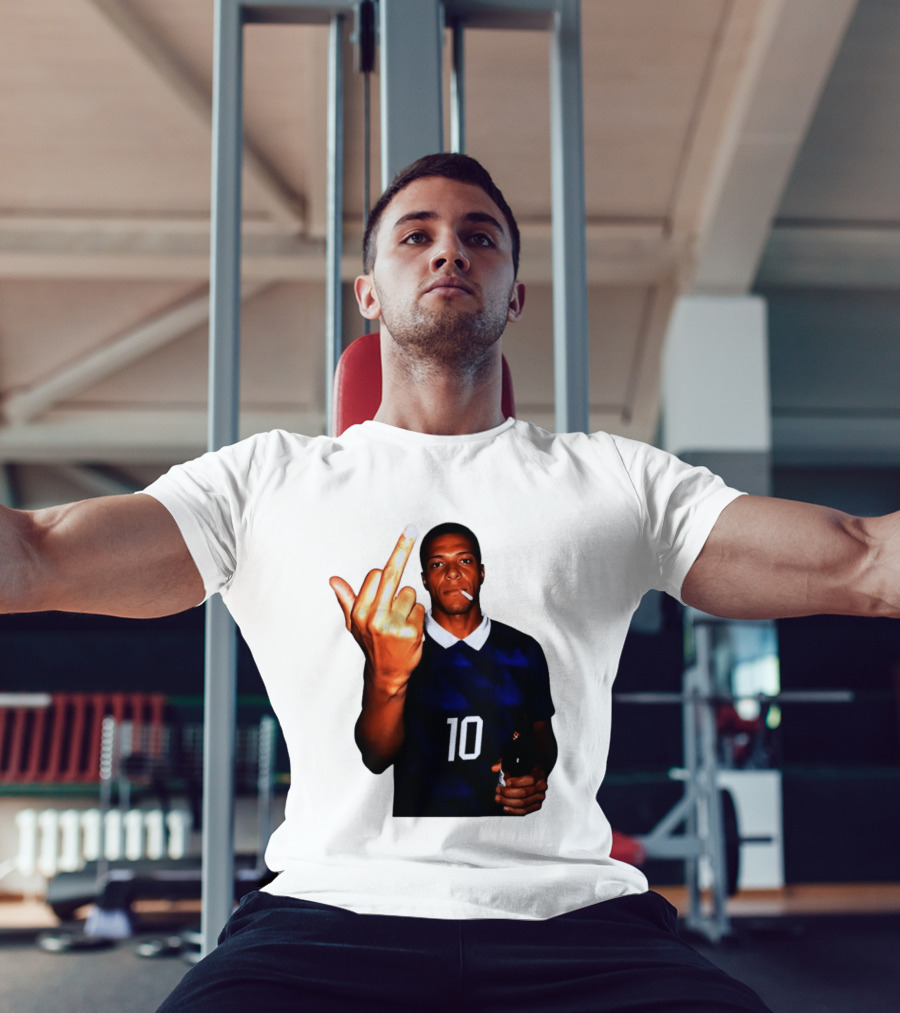 Kylian Mbappe Number 10 Edgy Gesture With Cigarette And Drink T-Shirt