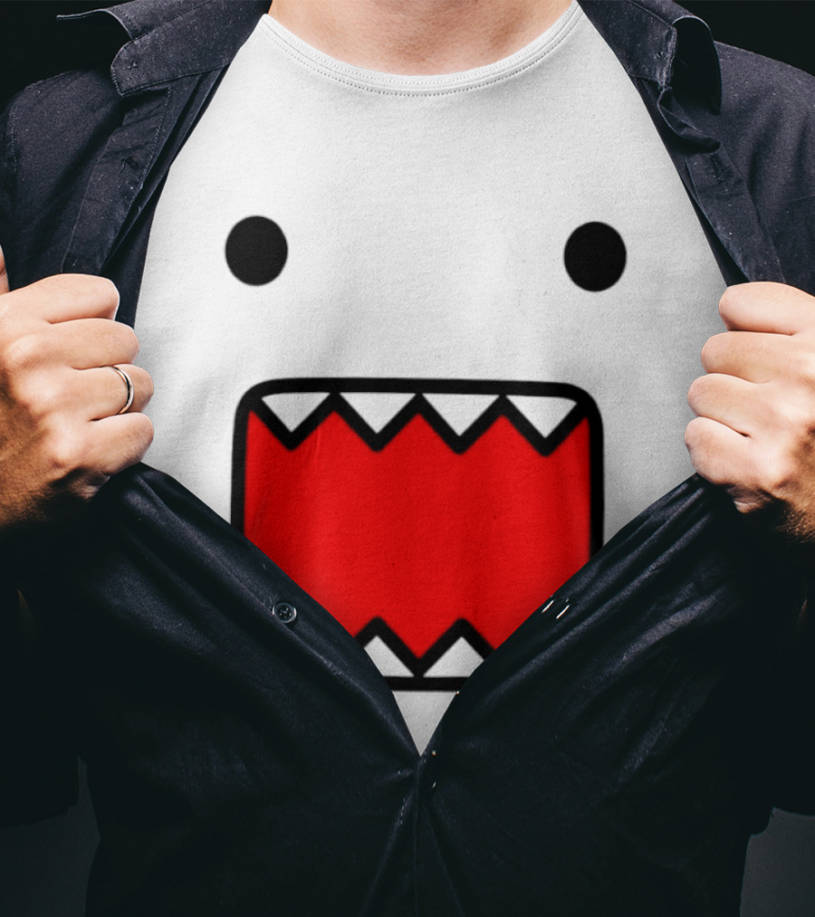 Domo Face Red And Pink Contrast T-Shirt