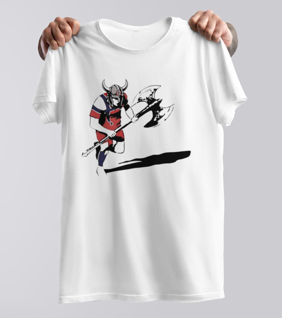 Erling Haaland Viking Norway Warrior Football Axe Horned Helmet T-Shirt