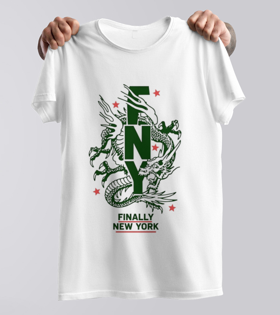 FNY Finally New York Dragon Red Stars Streetwear T-Shirt