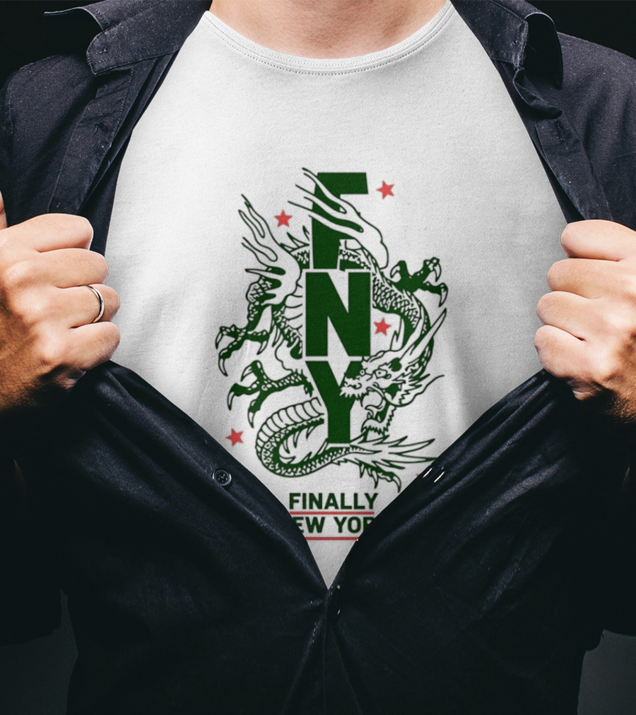FNY Finally New York Dragon Red Stars Streetwear T-Shirt
