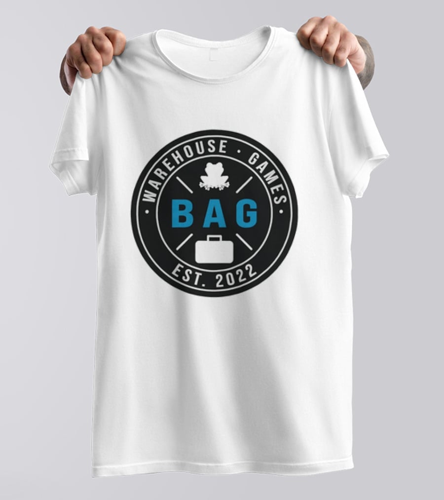 Warehouse Games Frog Briefcase BAG Est 2022 T-Shirt