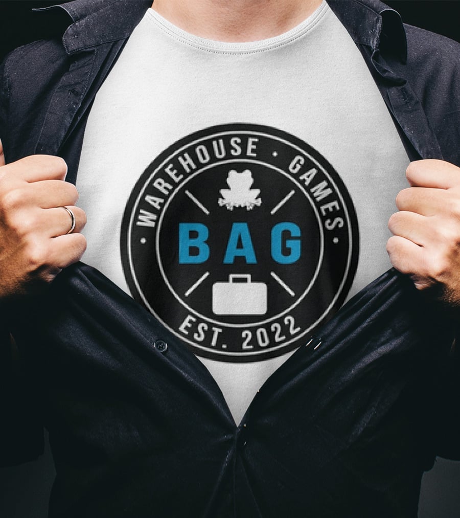 Warehouse Games Frog Briefcase BAG Est 2022 T-Shirt