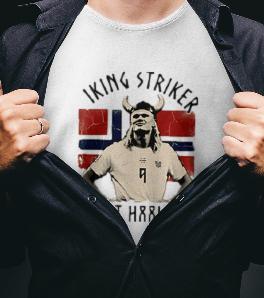 Braut Haaland Viking Striker Norway Flag T-Shirt