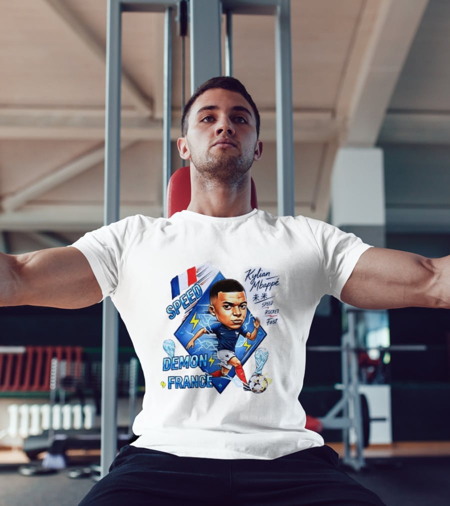 Kylian Mbappe Speed Demon France Future Rocket Fast Lightning Soccer Hero T-Shirt