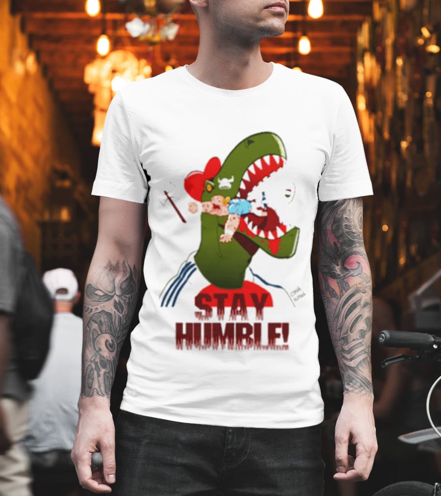 Stay Humble Rex Eating Person Dinosaur T-Shirt