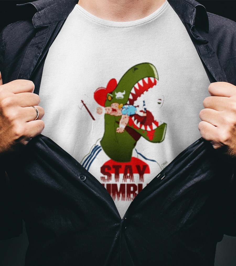 Stay Humble Rex Eating Person Dinosaur T-Shirt