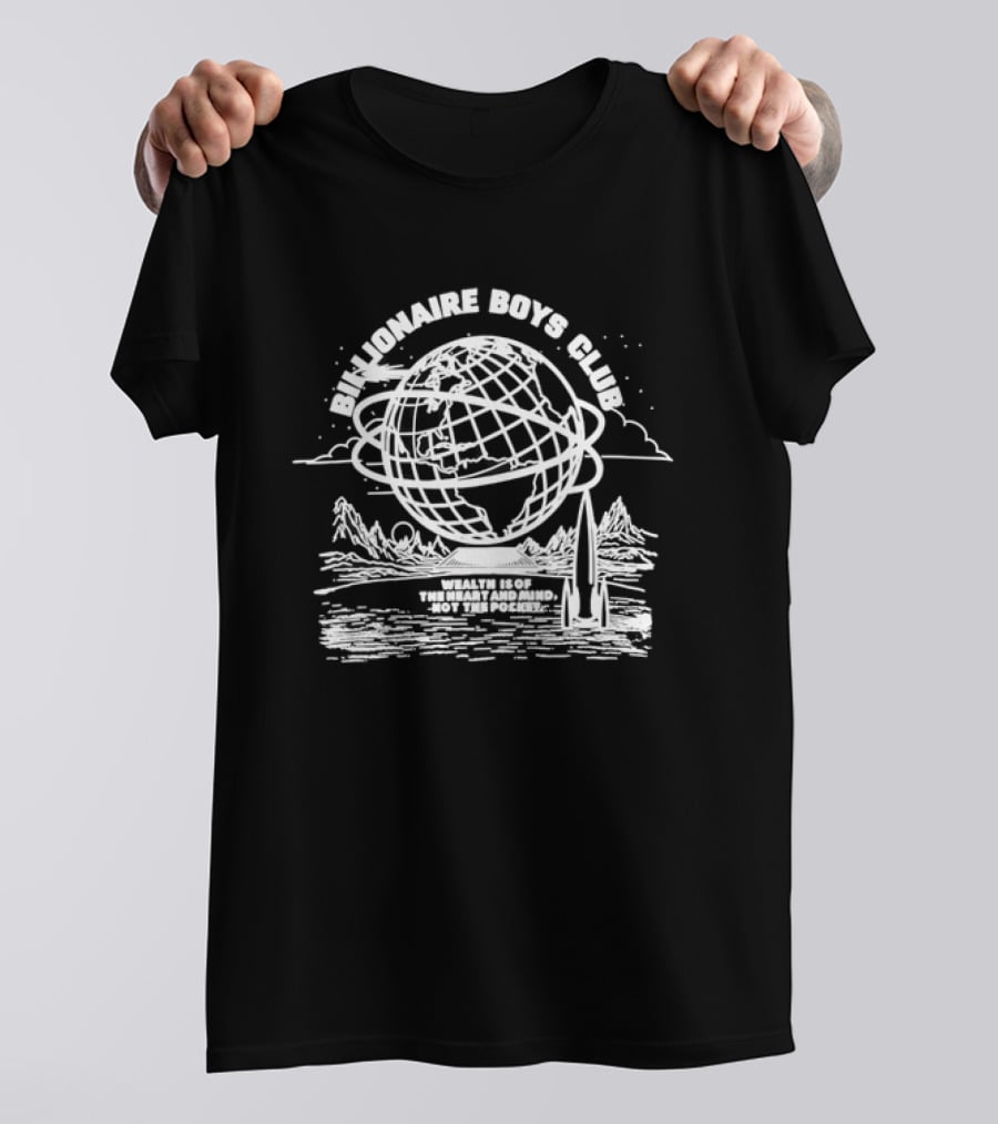 Billionaire Boys Club Earth Orbit Rocket Wealth Heart Mind Not Pocket T-Shirt