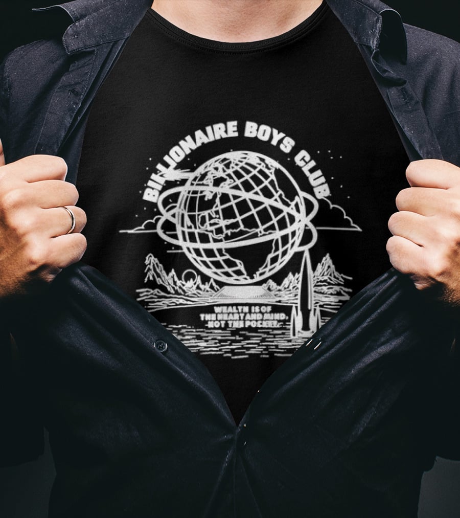 Billionaire Boys Club Earth Orbit Rocket Wealth Heart Mind Not Pocket T-Shirt