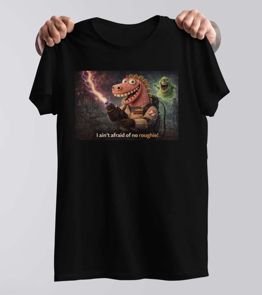 Brainrot Zombie I Ain't Afraid Of No Roughie Ghostbuster Parody With Cartoon Characters T-Shirt