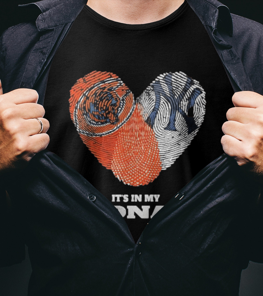 It's In My DNA New York Yankees Baseball Fingerprint Heart T-Shirt