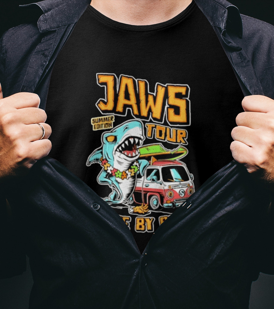Jaws Tour Summer Edition Bite By Bite Surf Van Adventure T-Shirt