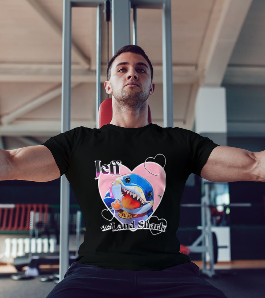 Jeff The Land Shark Heart Pink Love Hearts T-Shirt