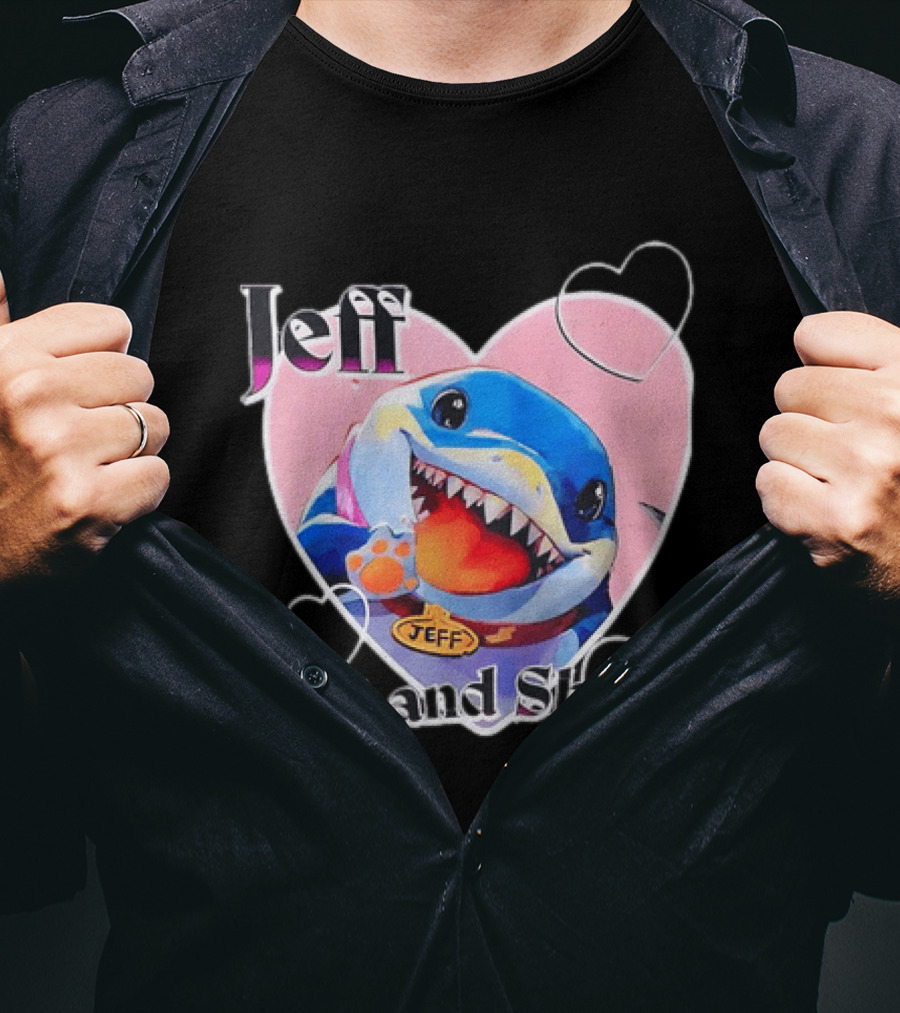 Jeff The Land Shark Heart Pink Love Hearts T-Shirt