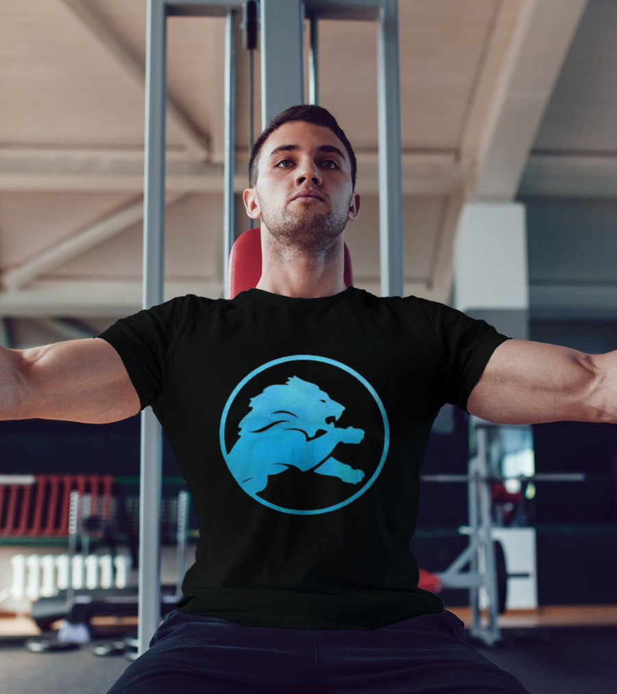 Detroit Lions Roaring Blue Iconic Circle T-Shirt