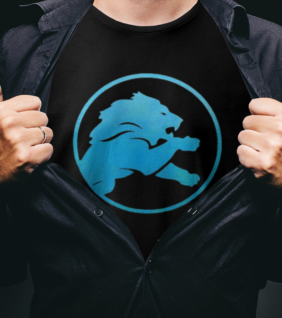 Detroit Lions Roaring Blue Iconic Circle T-Shirt