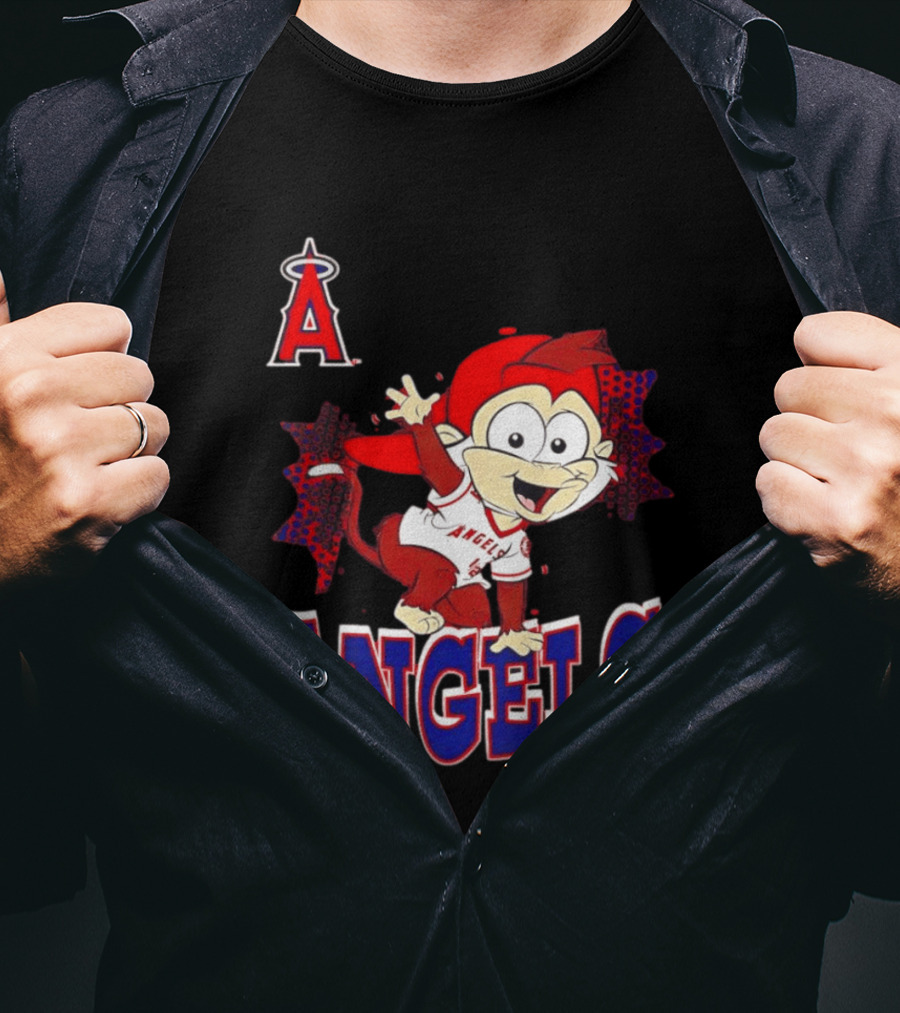 LAA Angels Rally Monkey Waving Hand Classic Sports Fan T-Shirt